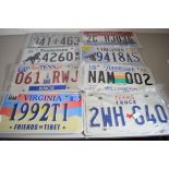 Six American style number plates