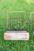 Galvanised wall mounted hay rack and accompanying feed trough