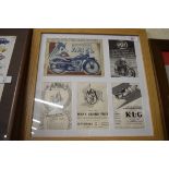 Collection of advertising prints, motorbike related