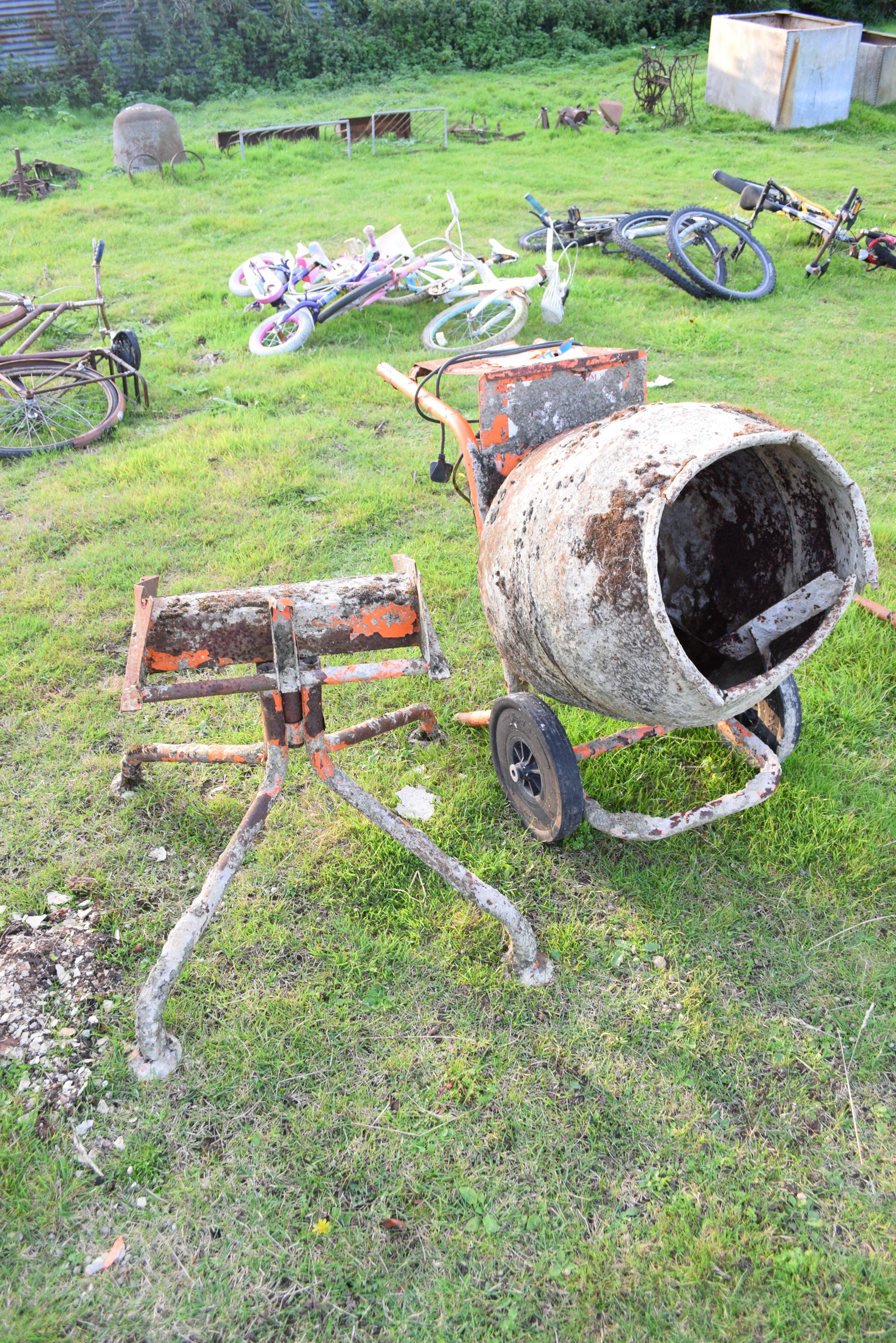 Electric cement mixer and stand