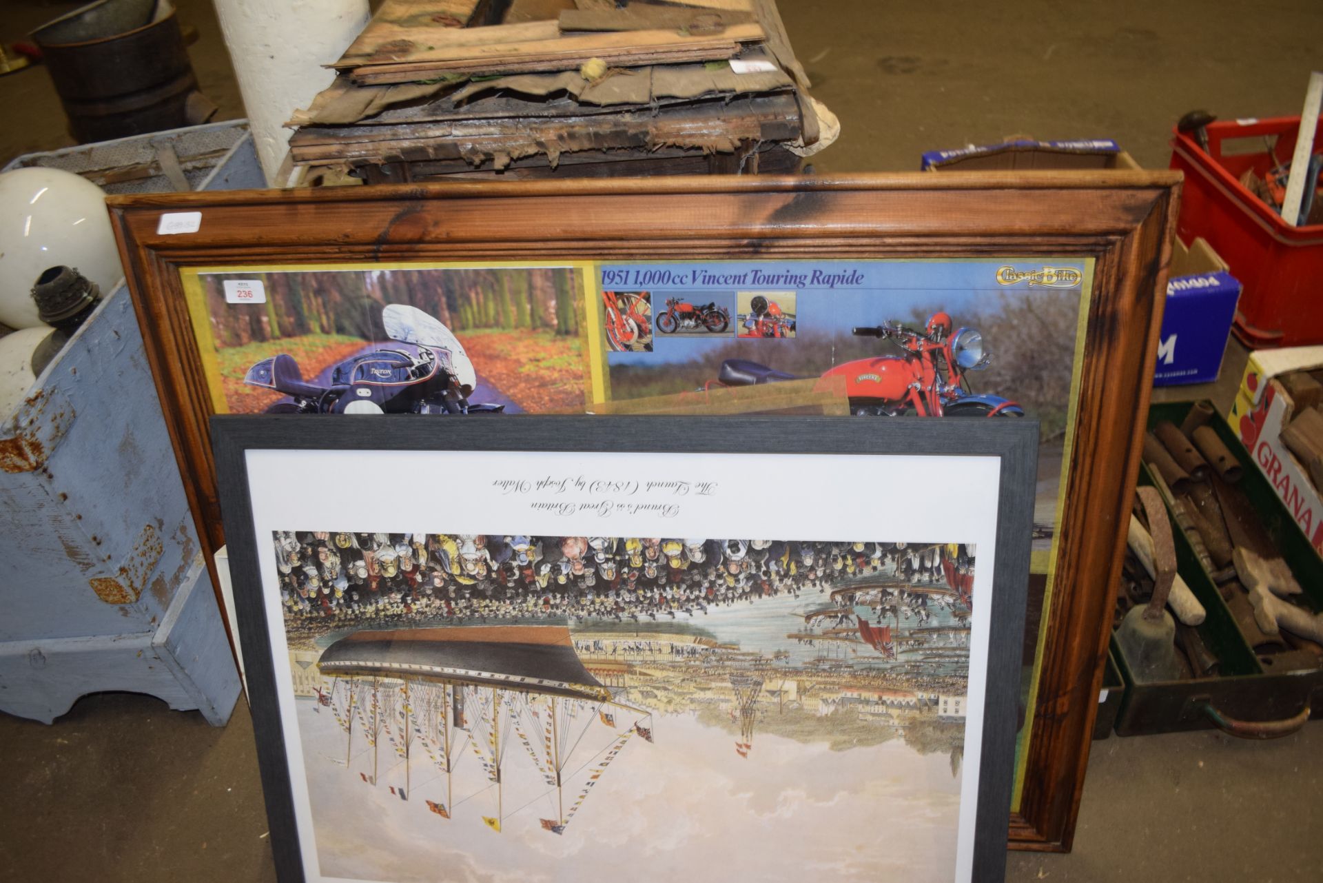 Selection of framed, mostly motorcycle interest, prints - Image 3 of 3