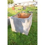 Large galvanised water tank, 117cm wide