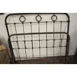 Pair of vintage metal bed ends, width approx 140cm