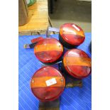 Pair of vintage trailer back lights