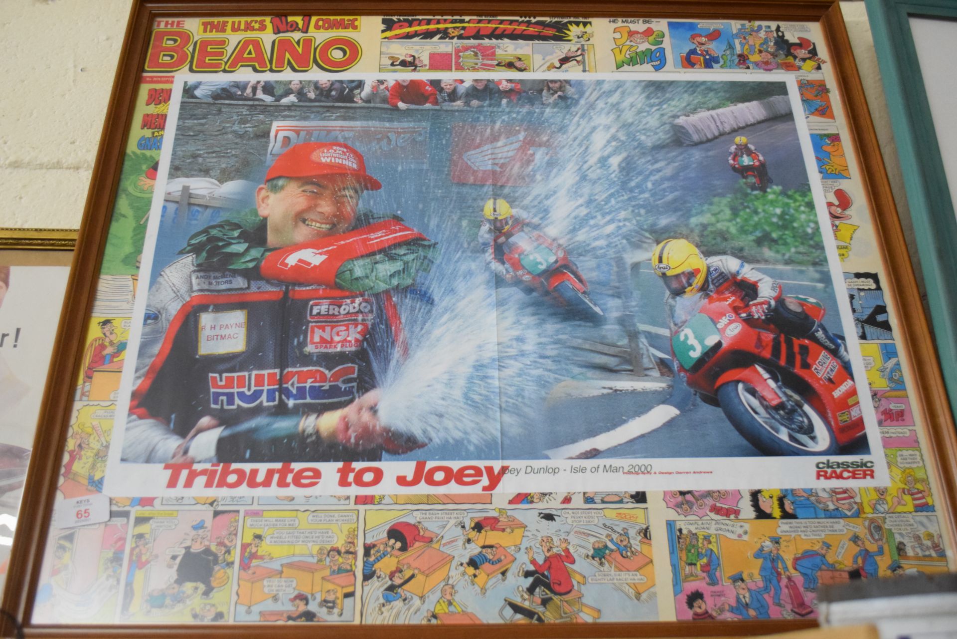 Framed print "Tribute to Joey Dunlop, Isle of Man 2000"