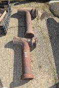 Pair of cast iron sewage pipes