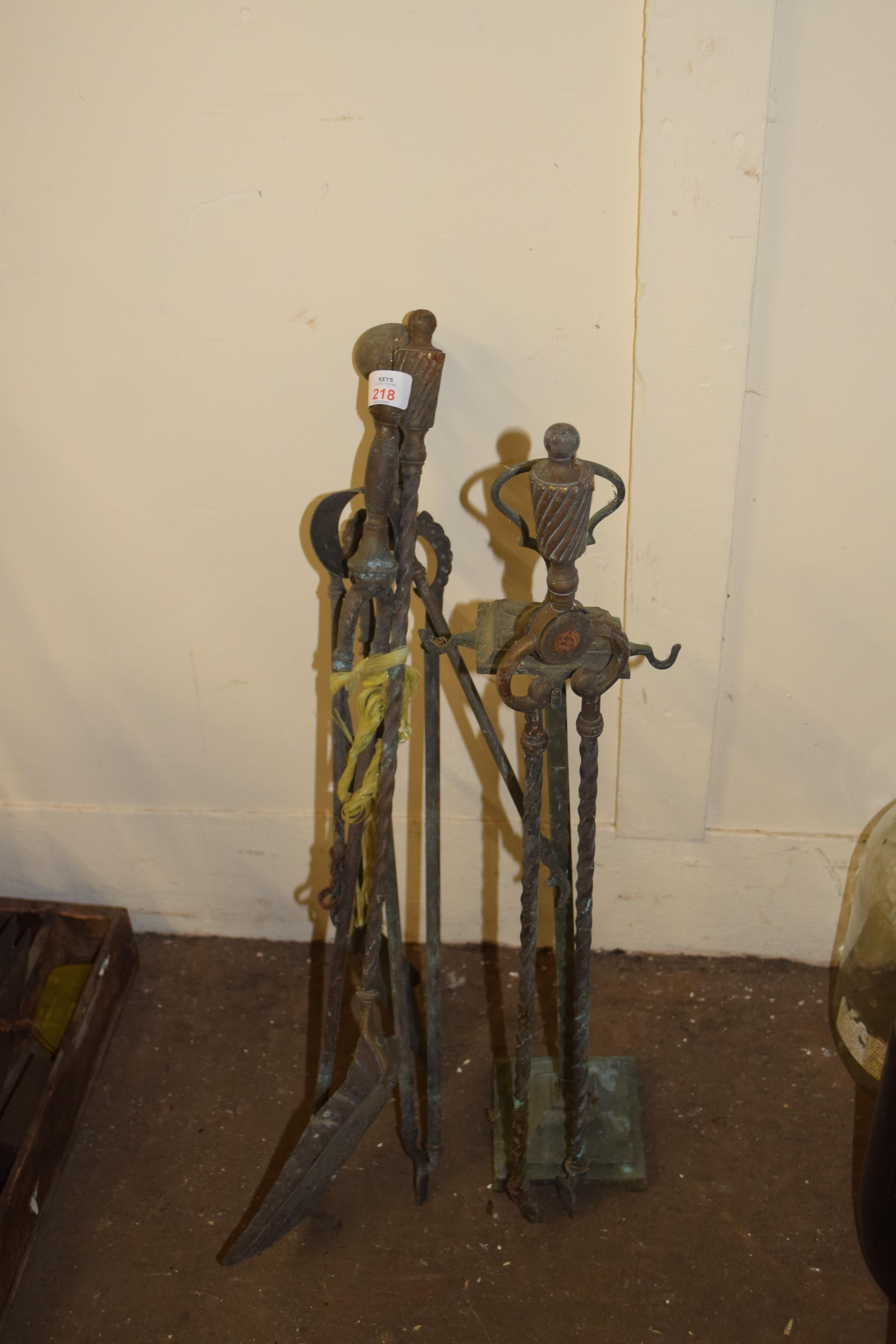 Vintage brass companion set