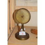 C P Goerz Berlin, early 20th century brass mounted desk barometer, 17cm high