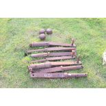 Collection of six various iron axles