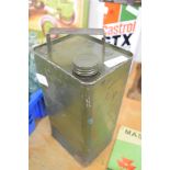 Green painted War Dept fuel can