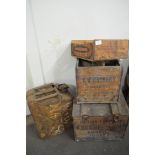 Three vintage packing cases viz R Burnet & Co, Vauxhall; E W Gregory (Grocer), North Walsham and