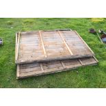 Four larch lap fence panels, approx 182cm wide