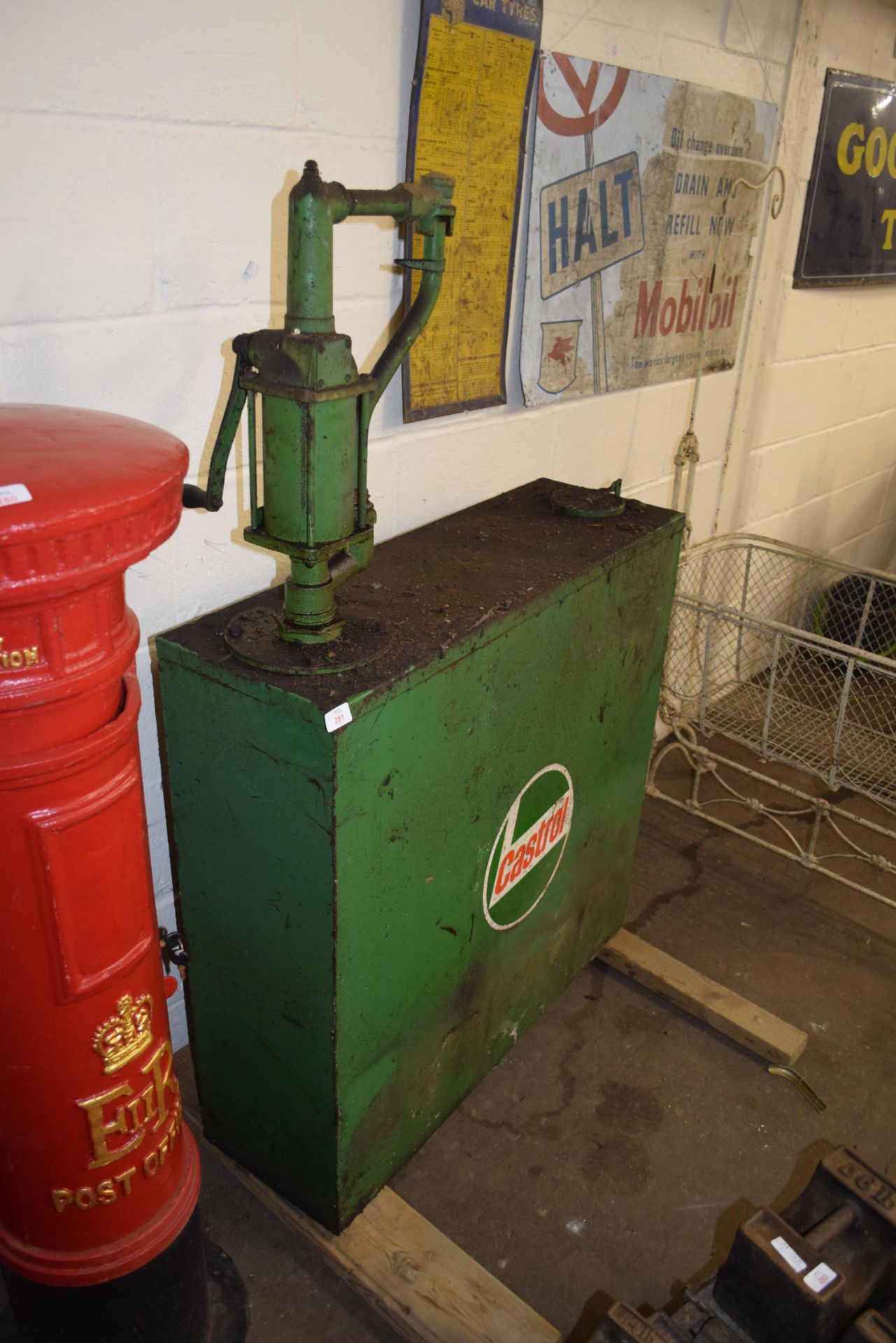 Vintage Castrol oil tank and pump - Image 2 of 2