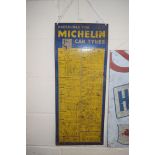 Michelin metal car tyre and chart