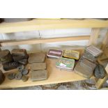 Large quantity of various tin storage boxes and cases
