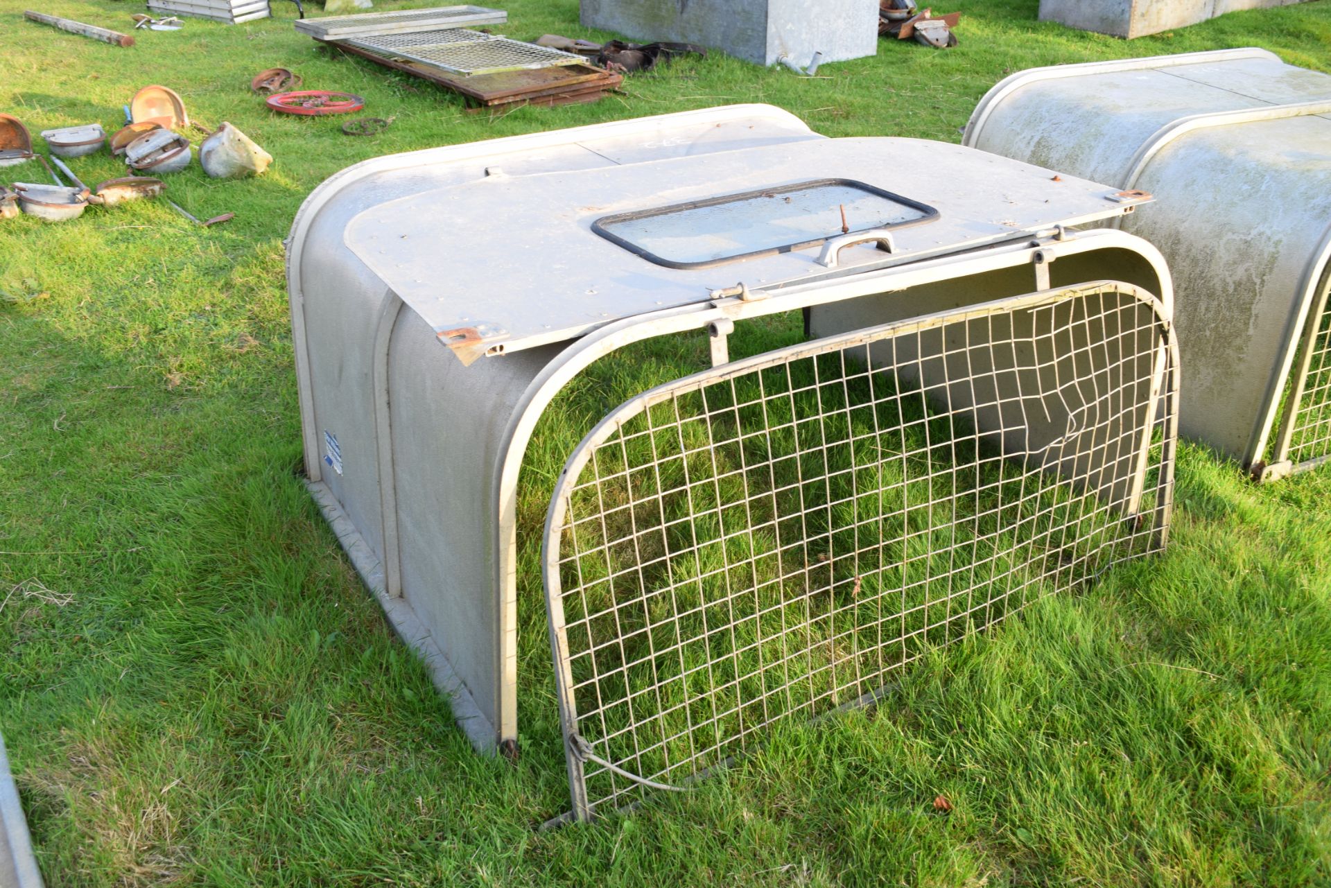 An Ifor Williams pick up canopy with mesh end and solid end, 150cm wide - Image 2 of 2