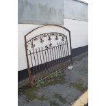 Pair of large iron gates/railings, width approx 185cm