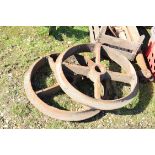 Pair of cast iron wheels