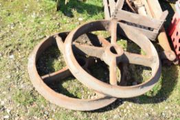 Pair of cast iron wheels