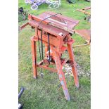 Vintage electric bench saw marked S. Tyzack & Son Ltd