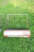 Galvanised wall mounted hay rack and accompanying feed trough