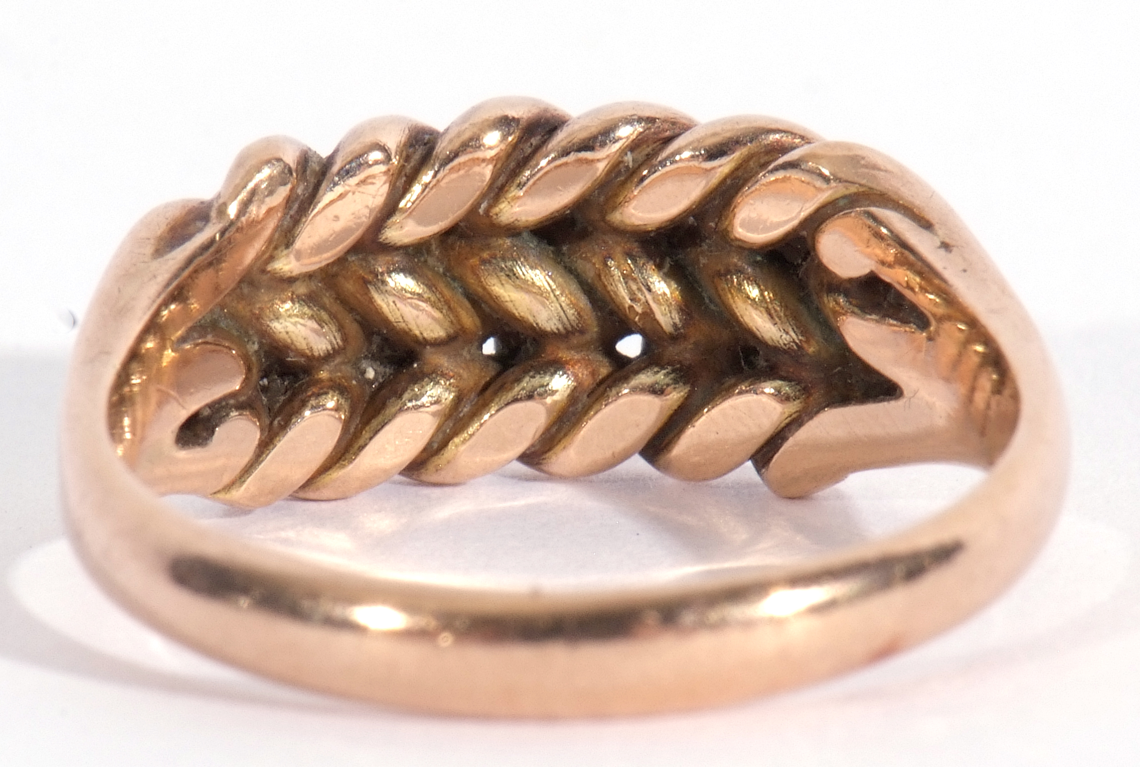 Antique 9ct gold knot ring, Chester 1916, 4.2gms size P - Image 3 of 6