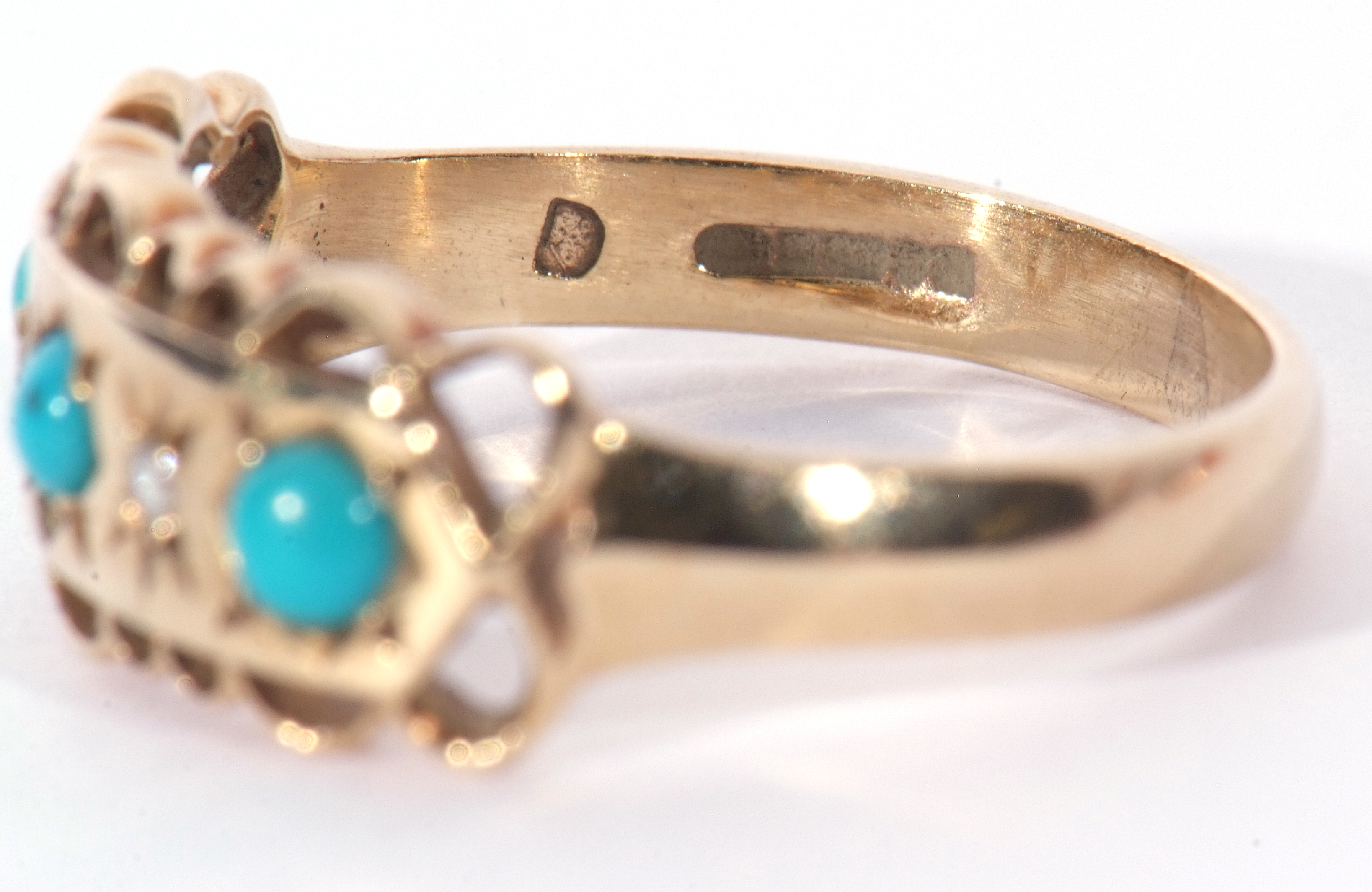 Mixed Lot: 9ct stamped sardonyx ring, a 9ct gold turquoise and small diamond set ring, together with - Image 7 of 10