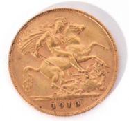 Edward VII half sovereign dated 1910