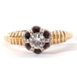 18ct gold single stone diamond ring, a brilliant cut diamond, 0.25ct approx, multi-claw set and