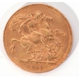 George V sovereign dated 1918