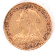 Victorian half sovereign dated 1900