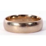 A 750 stamped wedding ring of plain polished design, makers mark for B.Bros, 7.4gms, size Q/R