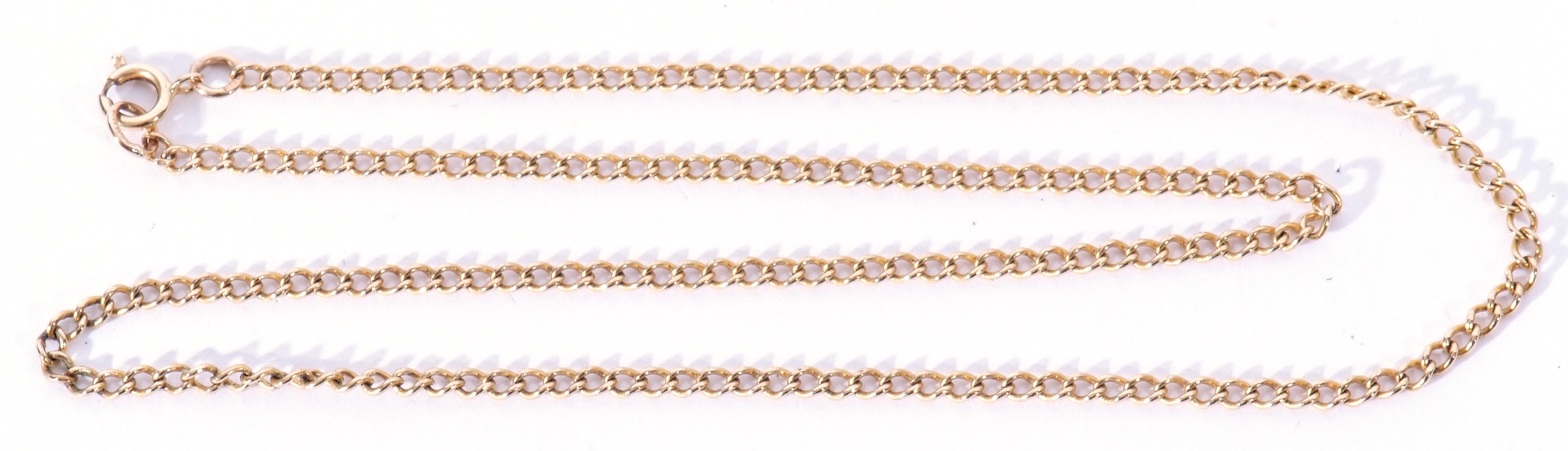 9ct stamped oval link chain, 45cm long, 5.3gms