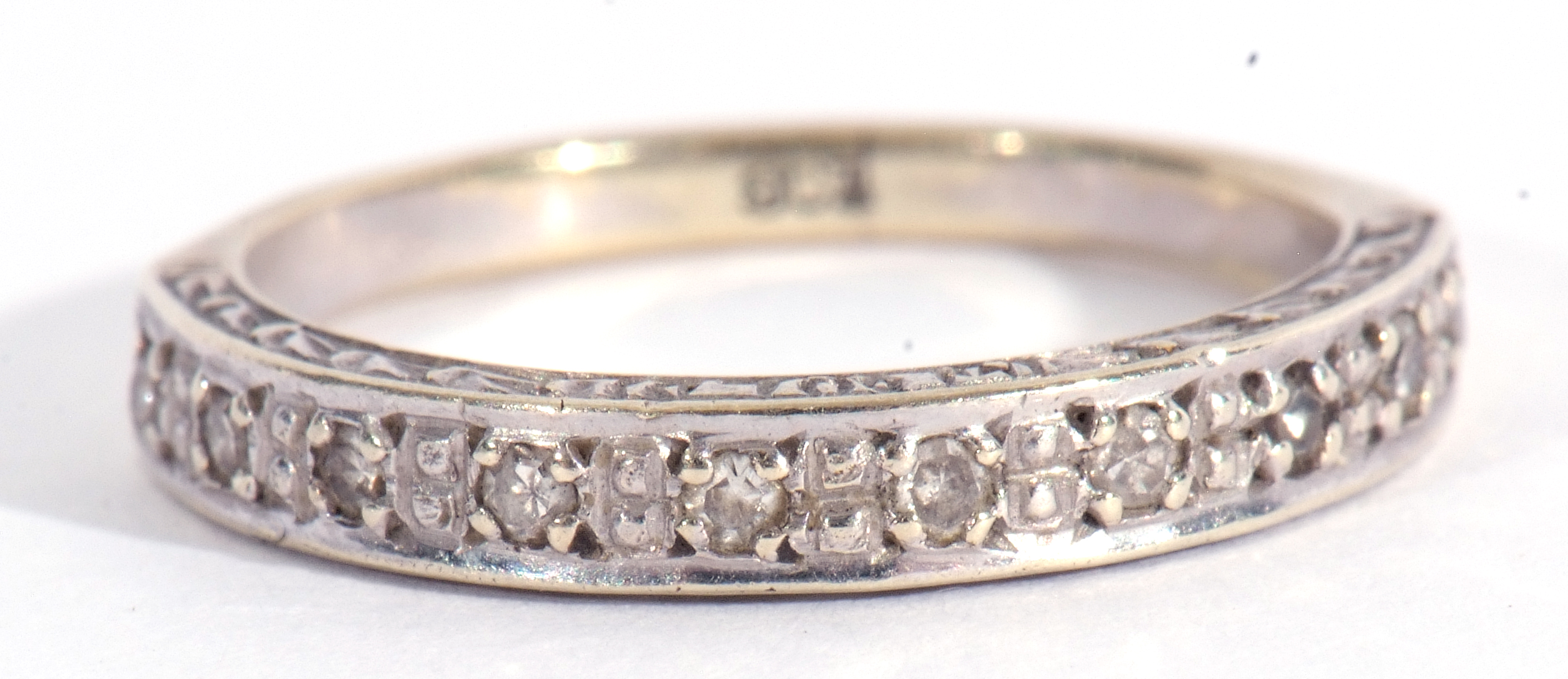 Diamond set half eternity ring featuring ten small single cut diamonds, stamped 9ct, size L - Image 2 of 7