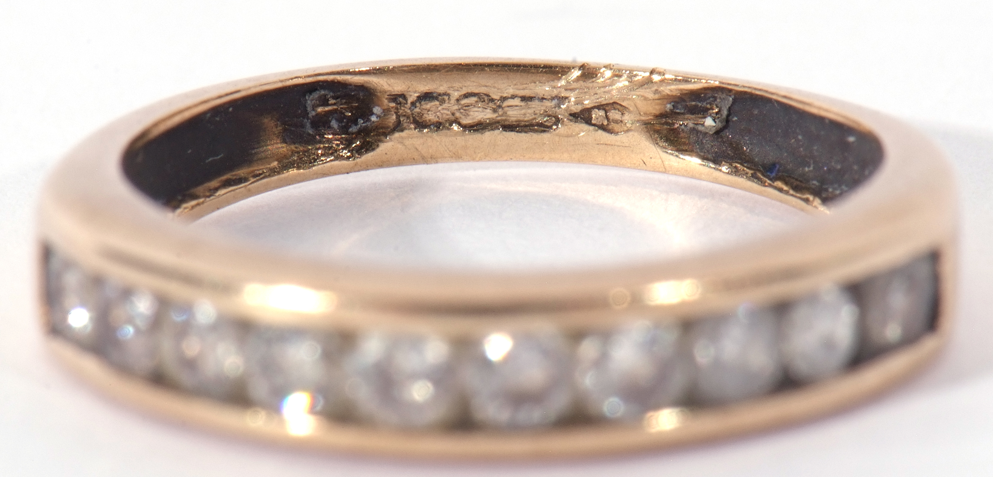 Diamond half hoop ring featuring ten small channel set round brilliant cut diamonds, size J ( - Image 7 of 7