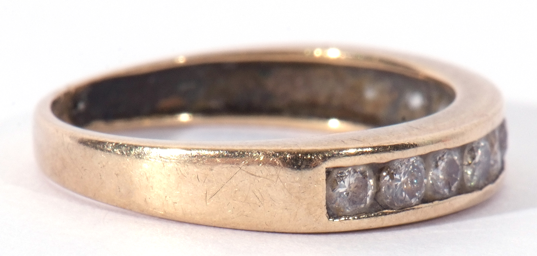 Diamond half hoop ring featuring ten small channel set round brilliant cut diamonds, size J ( - Image 6 of 7