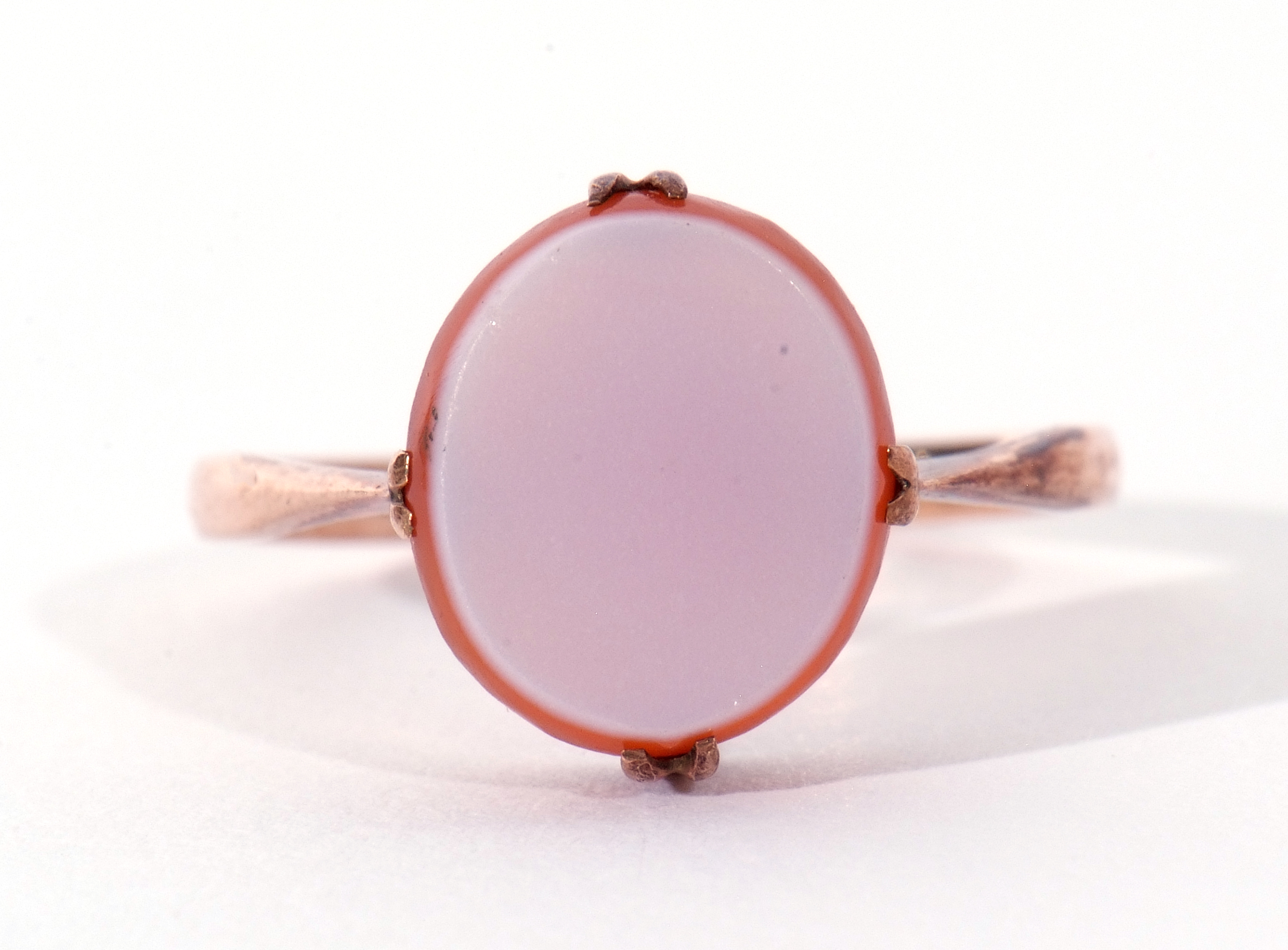 Mixed Lot: 9ct stamped sardonyx ring, a 9ct gold turquoise and small diamond set ring, together with - Image 8 of 10