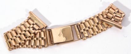 9ct gold watch strap/bracelet, bricklink design, 14cm long, 15.4gms