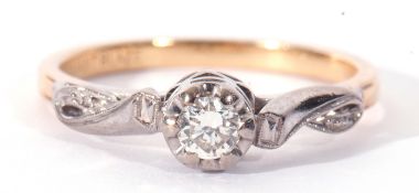 Single stone diamond ring, the round brilliant cut diamond 0.15ct approx, multi-claw set and