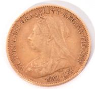 Victorian half sovereign dated 1900