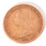 Victorian half sovereign dated 1900