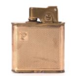 Vintage brass A.D. Austrian petrol lighter, the body with an engine turned 9ct stamped surround,