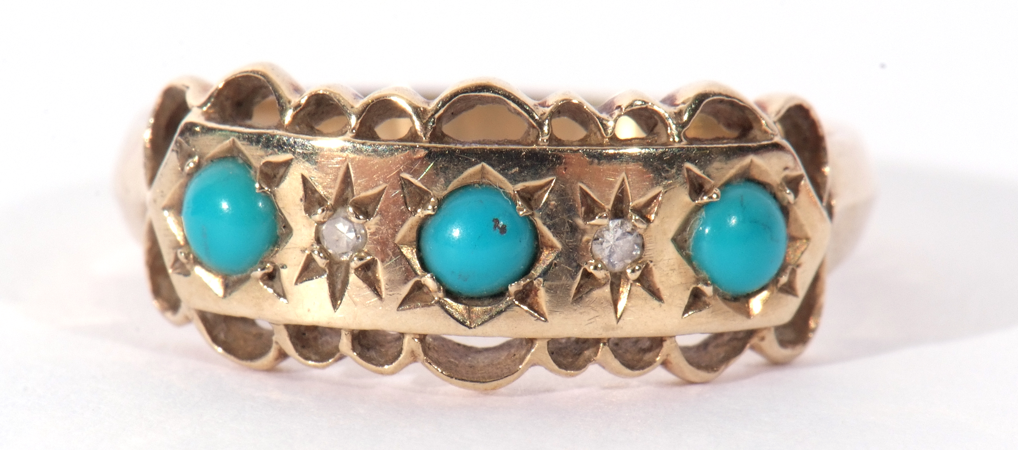 Mixed Lot: 9ct stamped sardonyx ring, a 9ct gold turquoise and small diamond set ring, together with - Image 6 of 10