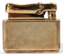 Vintage Colibri Monopol 585.14k marked lighter with engine turned body, stamped 585, 4 x 3.5cm,