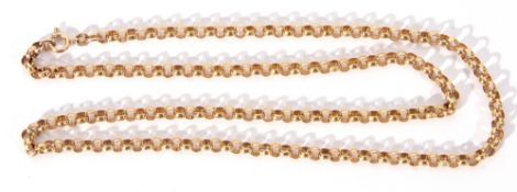 9ct gold belcher link chain, 61cm long, 25.6gms