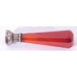 Antique silver and carnelian wax seal, the tapered faceted handle to a silver mounted intaglio