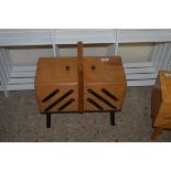VINTAGE CANTILEVER SEWING BOX, 42CM WIDE
