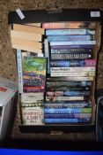 BOX OF MIXED PAPER AND HARDBACK NOVELS