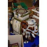 20TH CENTURY CHINESE POTTERY STOOL OR JARDINIERE STAND FORMED AS AN ELEPHANT