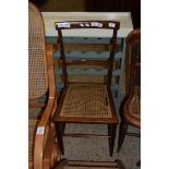 EDWARDIAN MAHOGANY FRAMED SIDE CHAIR WITH CANE SEAT